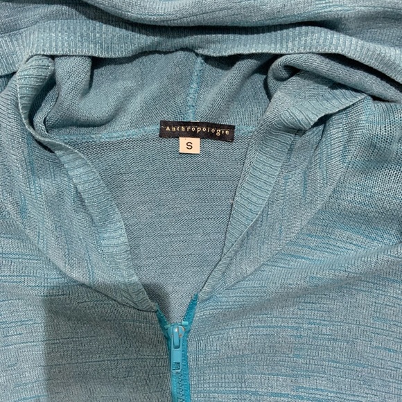 ANTHROPOLOGY BLUE HOODED ZIP SIZE SMALL - Picture 3 of 3